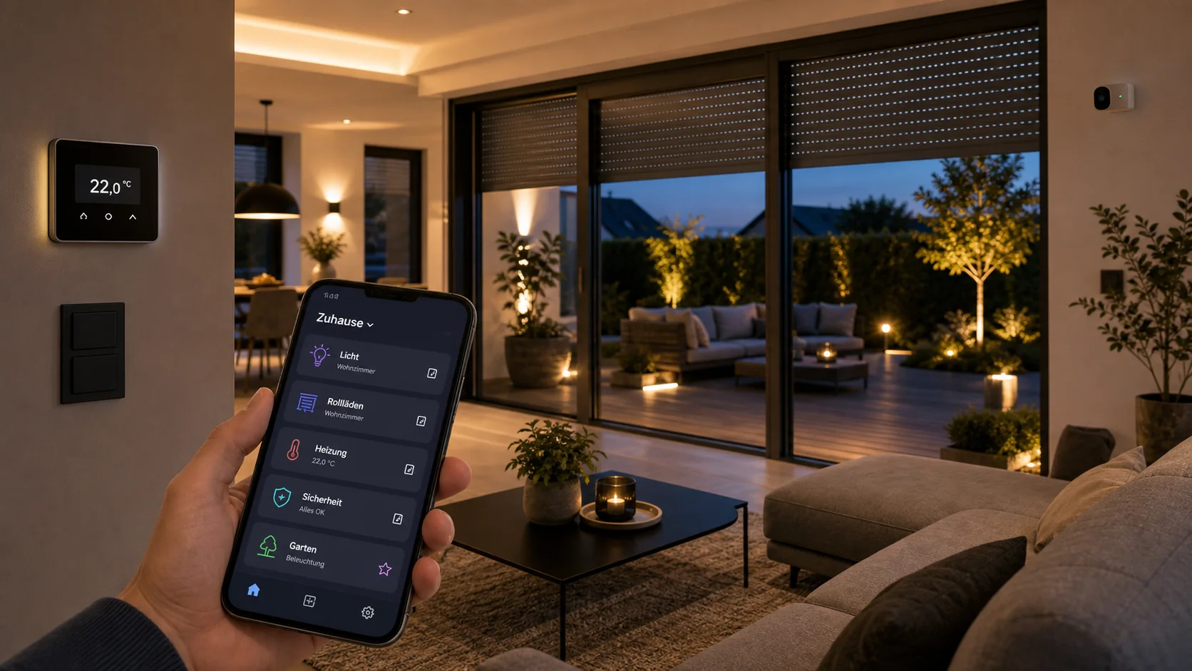 Vernetztes Zuhause mit Smart-Home-Steuerung